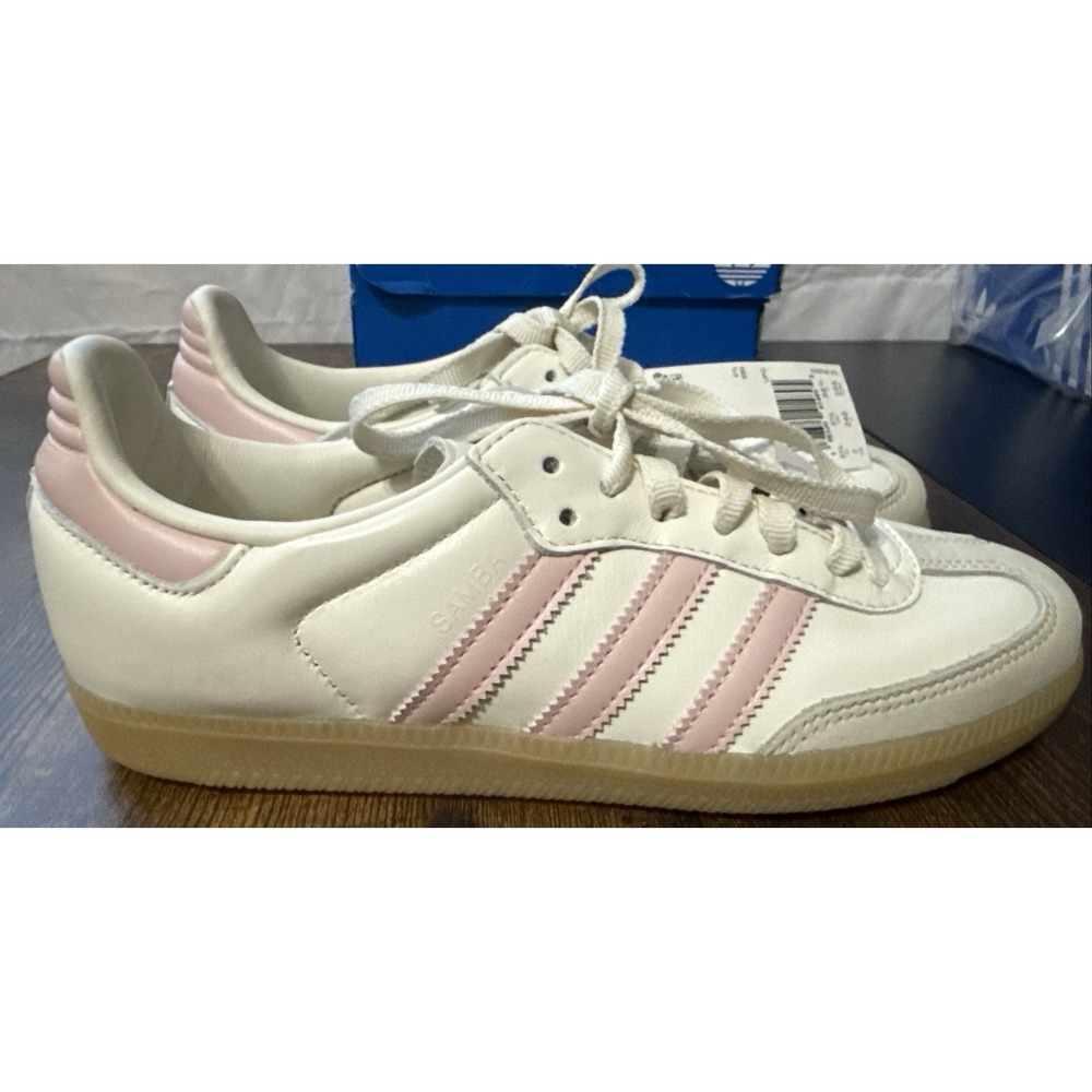 Adidas Samba OG Shoes Women Size 7 White Pink Brand New IH9059 Gum Sole Sneaker